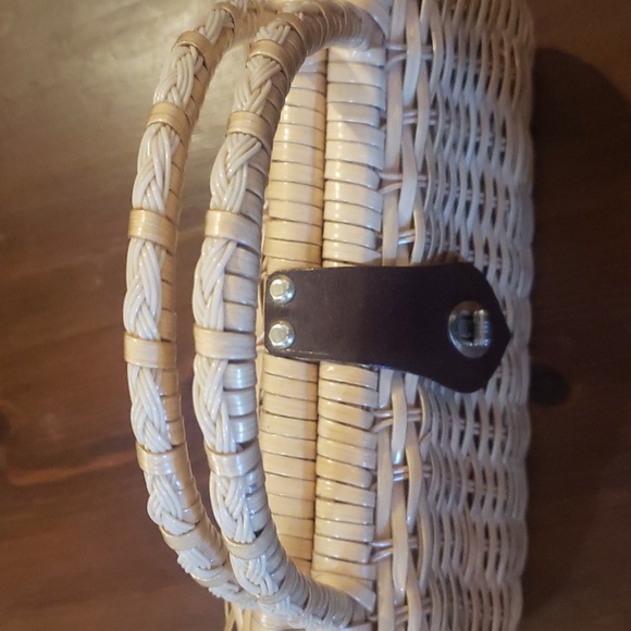 Vintage straw purse with handles - Picture 2 of 10